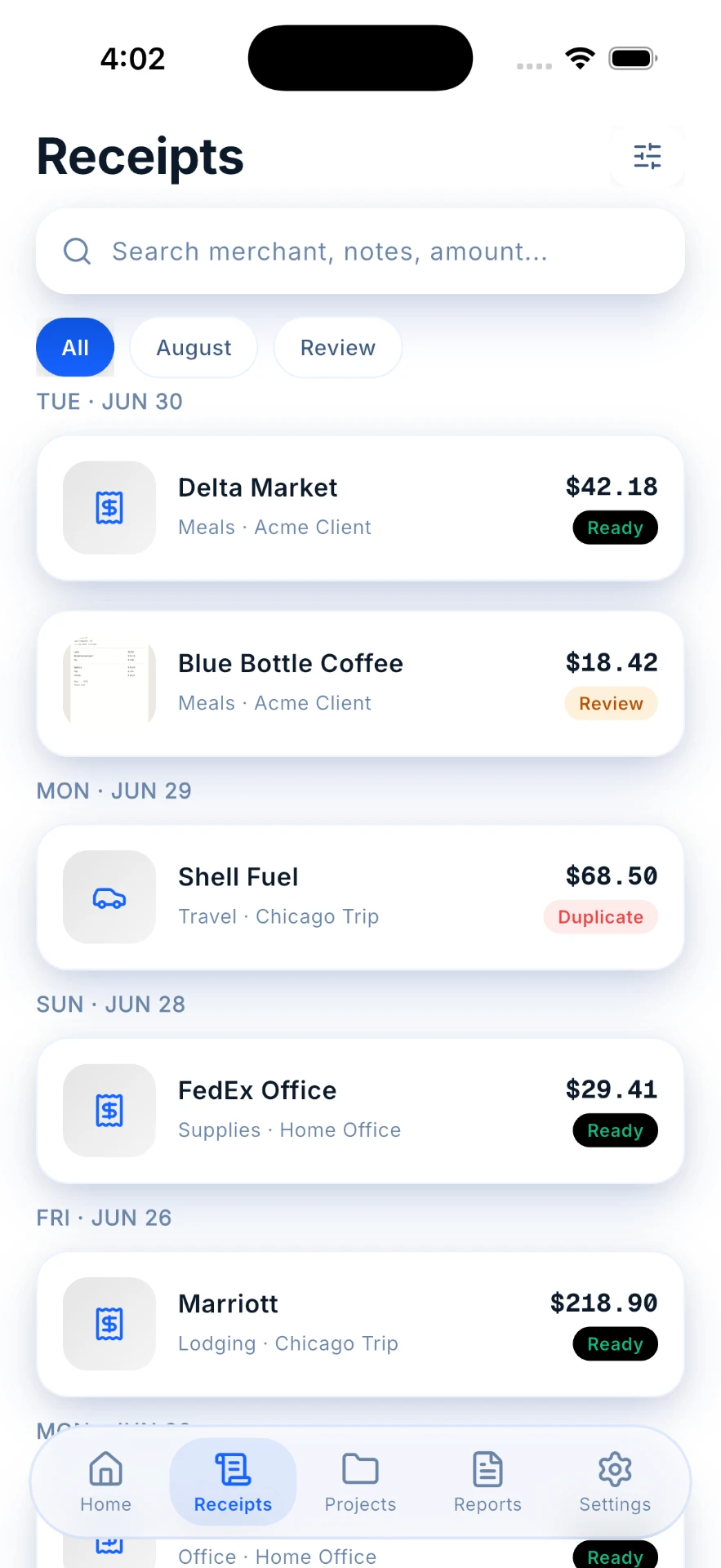 Receipt Scanner — A searchable library of everything you have scanned